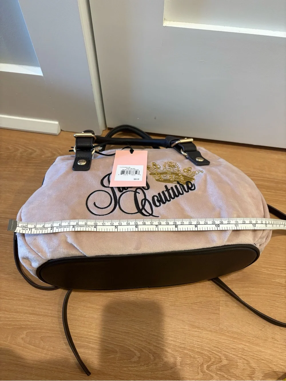 Juicy Couture pink & Black Logo Satchel